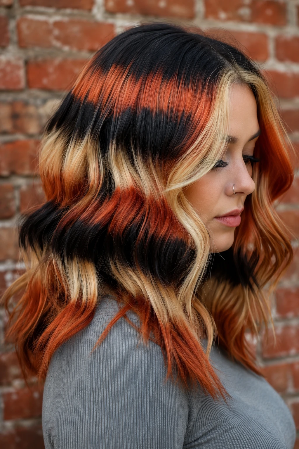 Tiger Stripe Waves in Black, Orange, and Blonde