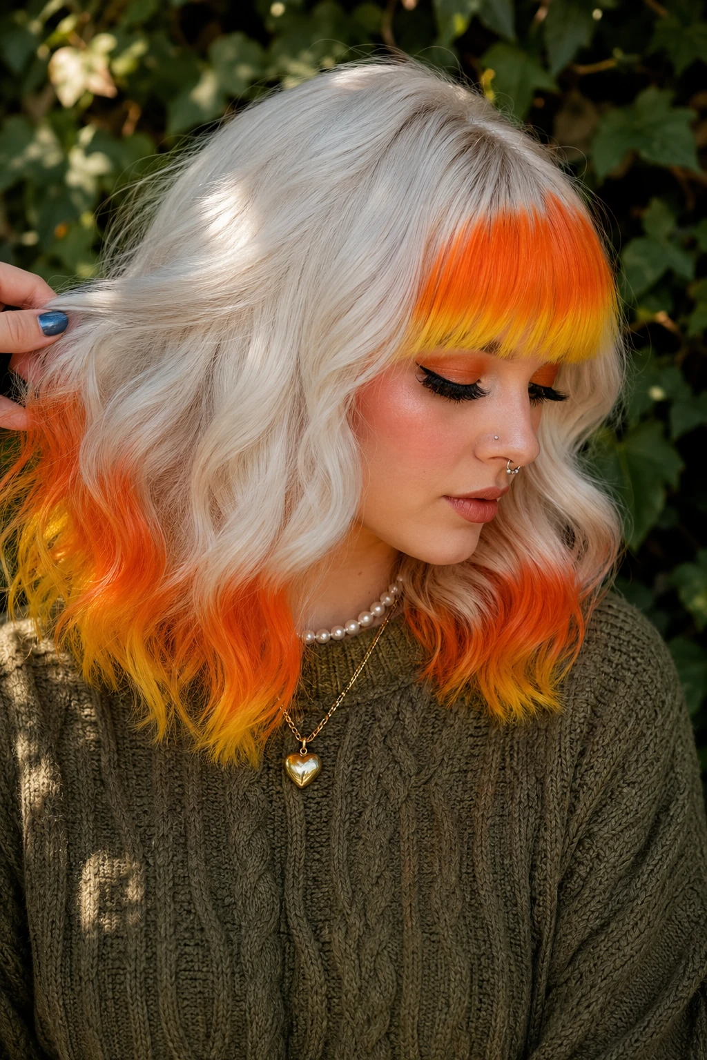 Candy Corn Bob with Colored Fringe