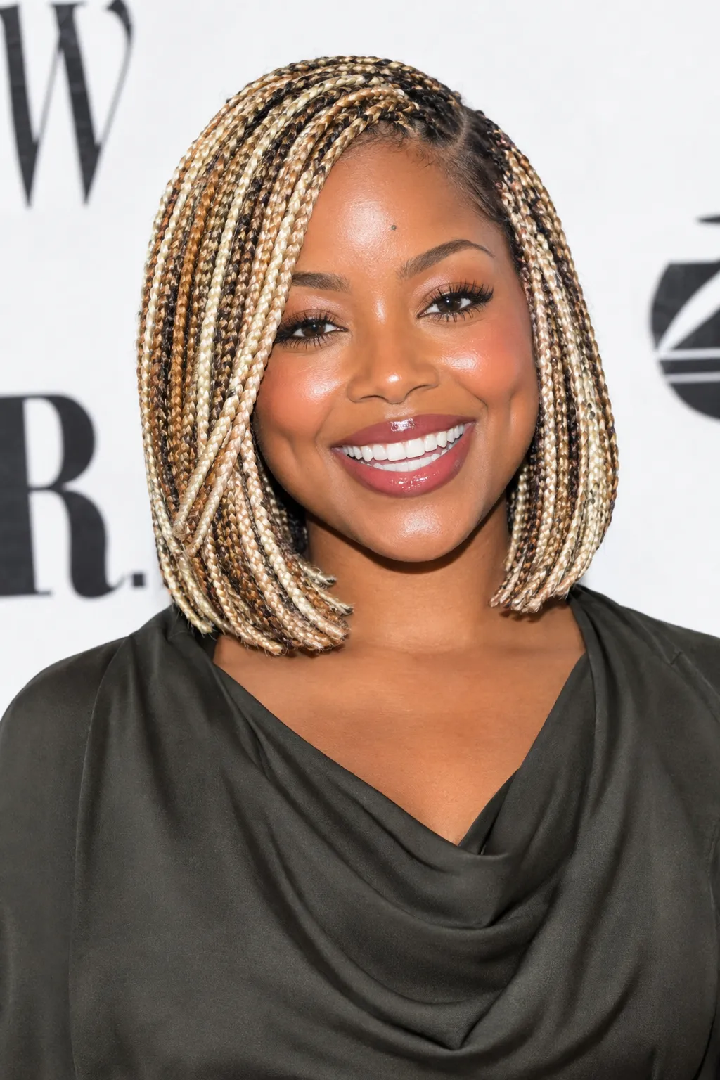 Multi-Tone Bob Box Braids with Face-Framing Layers