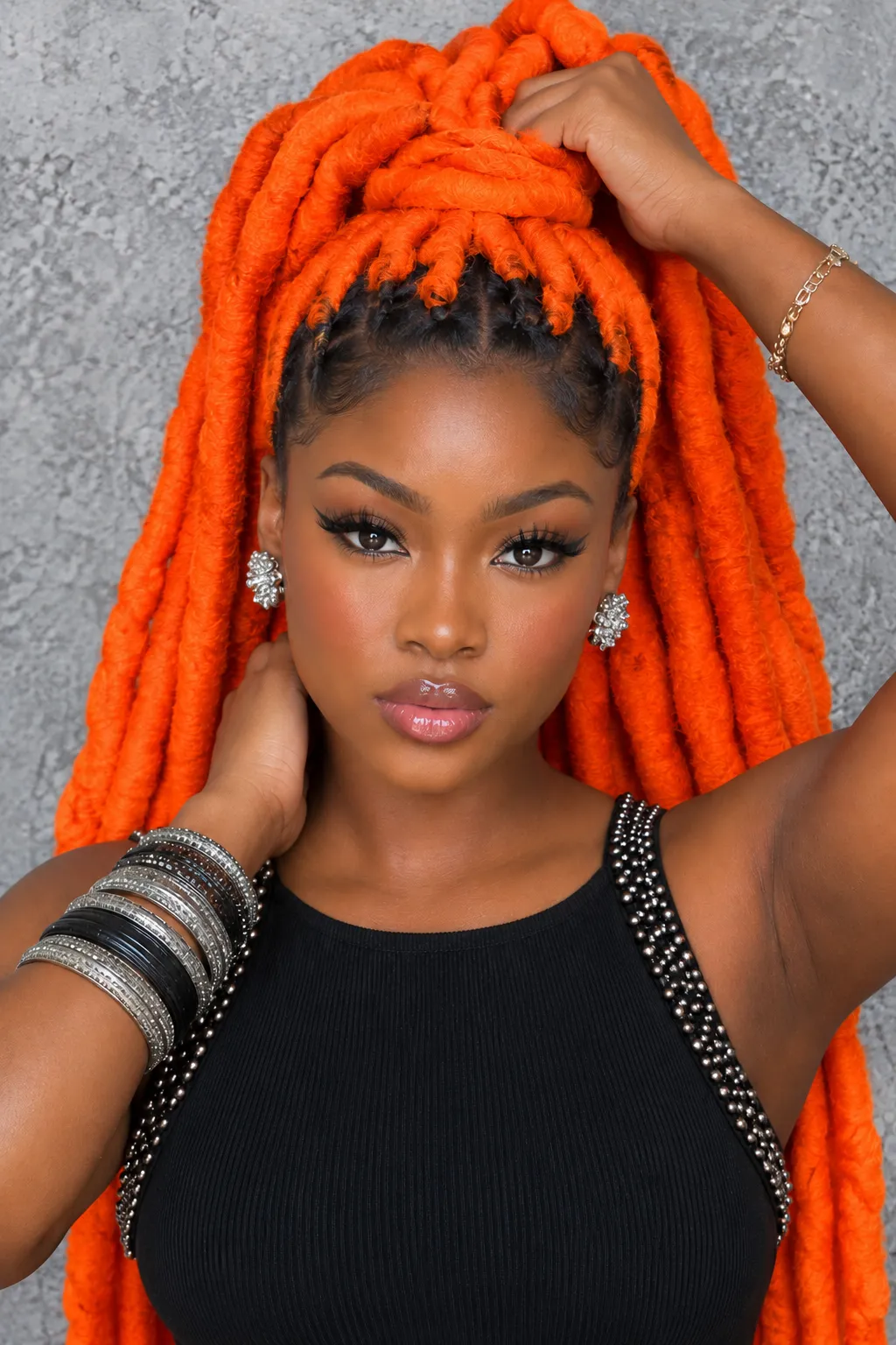 Bold Orange Jumbo Box Braids
