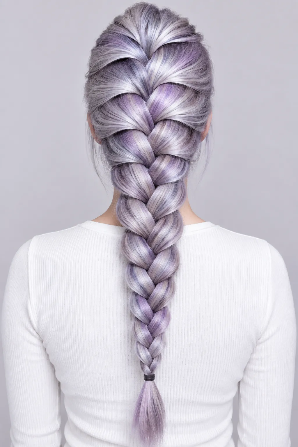 Silver Lavender French Braid