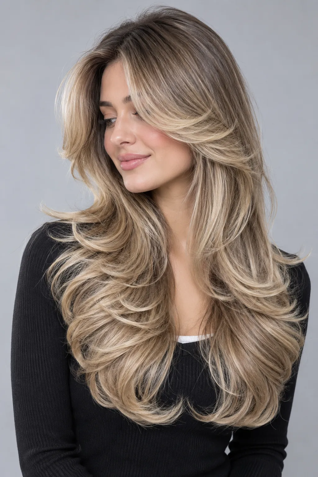 Studio Light Bronde Butterfly Cut with Soft Waves