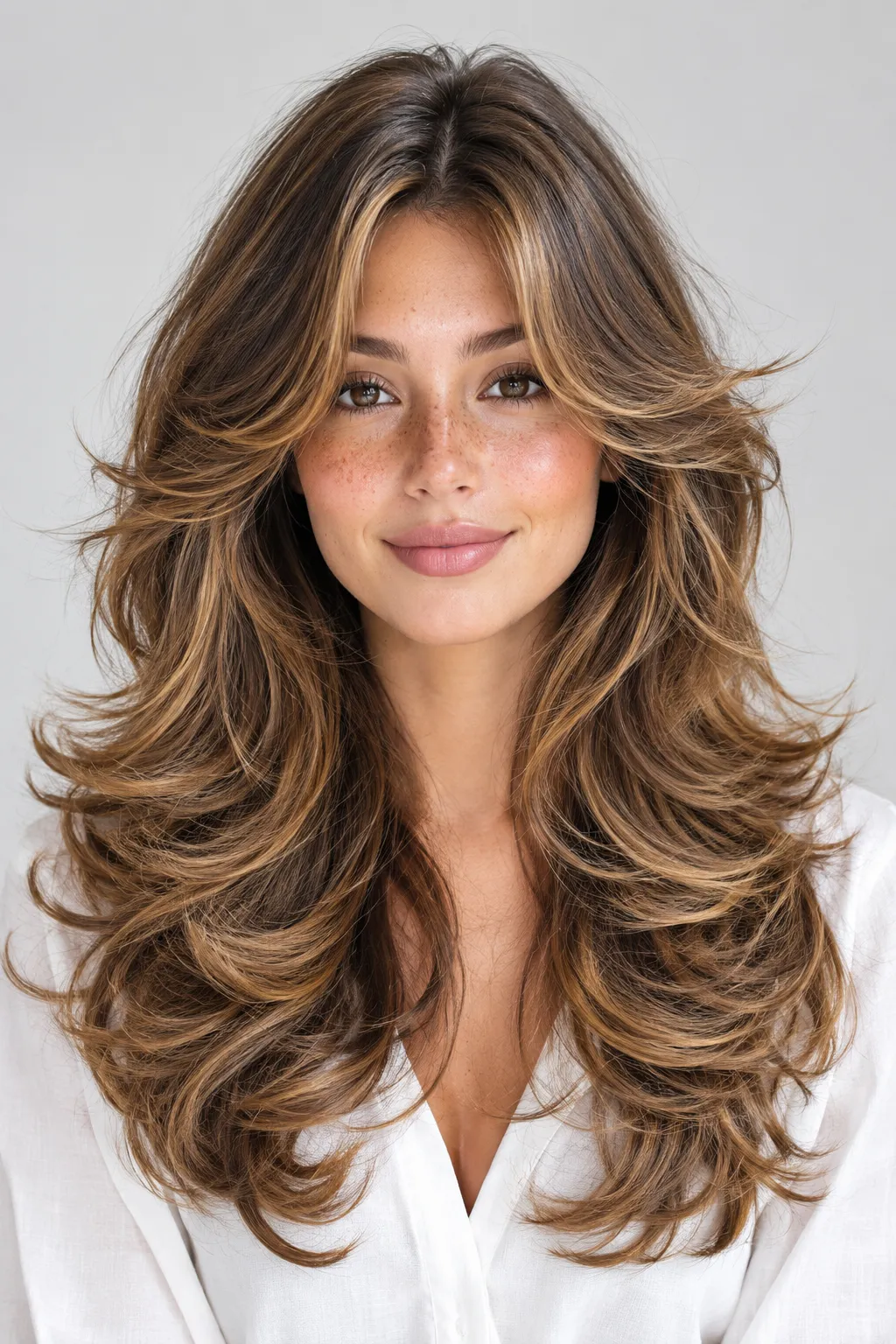 Clean Backdrop Butterfly Cut with Honey Toffee Highlights