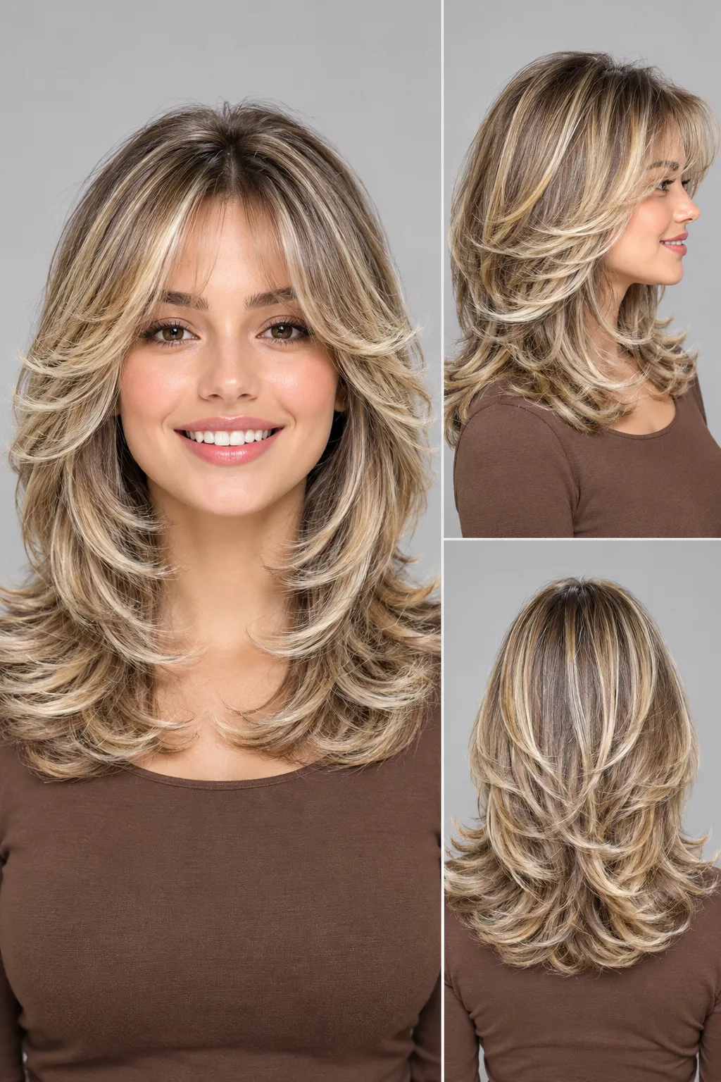 Triple Angle Butterfly Cut with Bronde Balayage