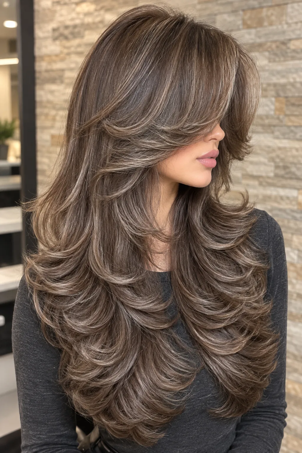 Butterfly Layers with Curtain Bangs