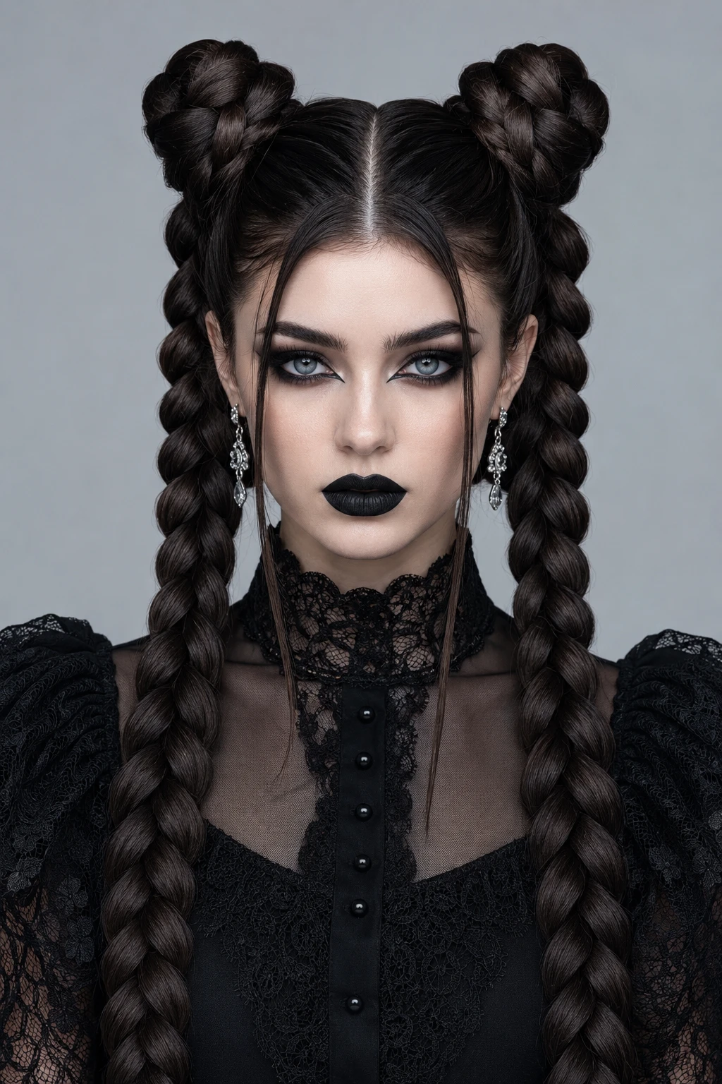 Gothic Double Braided Space Buns Gothic Double Braided Space Buns