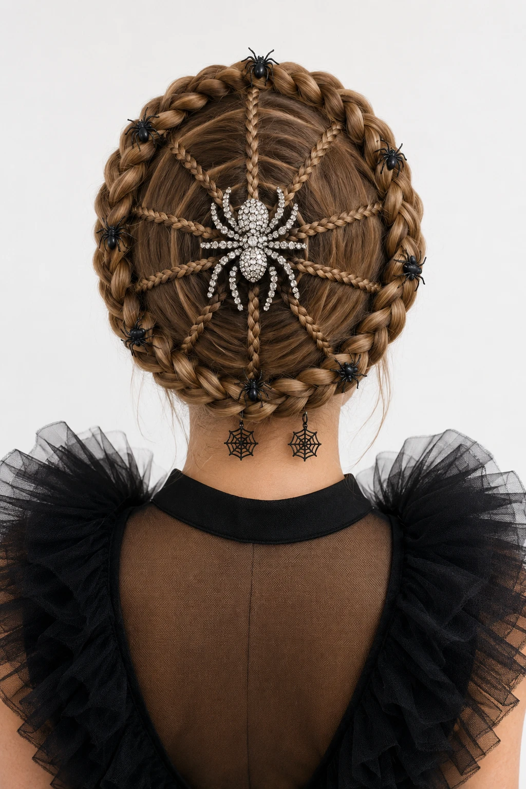 Rhinestone Spider Web Braided Crown Rhinestone Spider Web Braided Crown