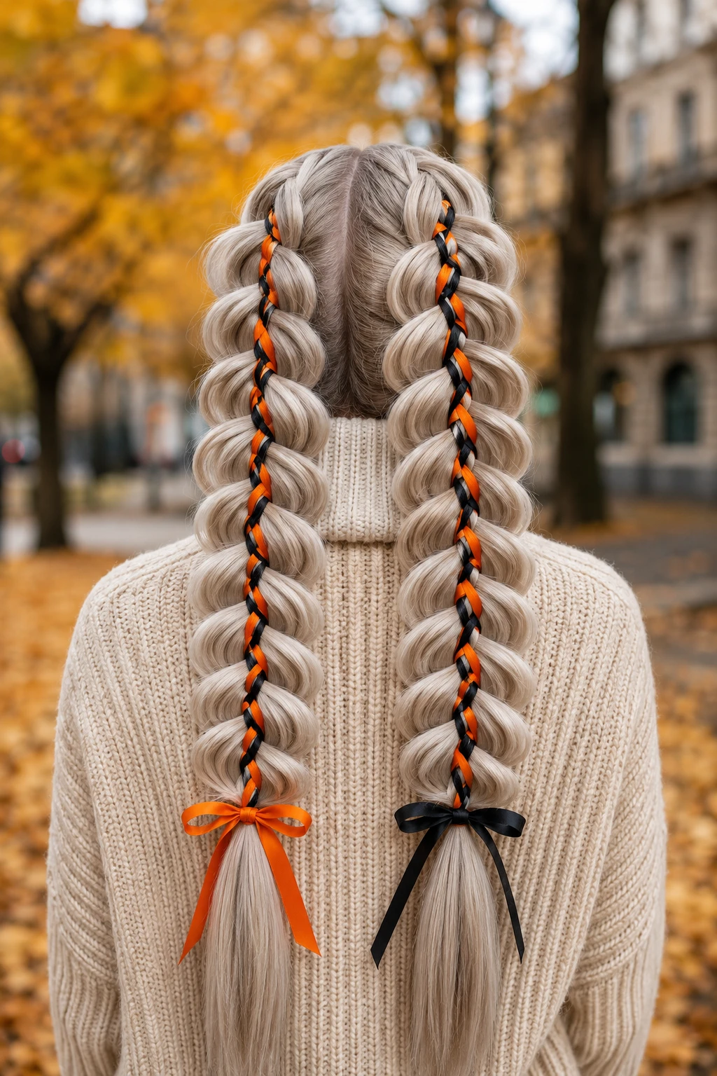 Ribbon Woven Bubble Braid Pigtails Ribbon Woven Bubble Braid Pigtails