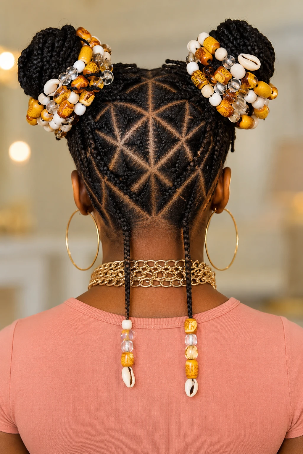 Beaded Geometric Braided Space Buns Beaded Geometric Braided Space Buns