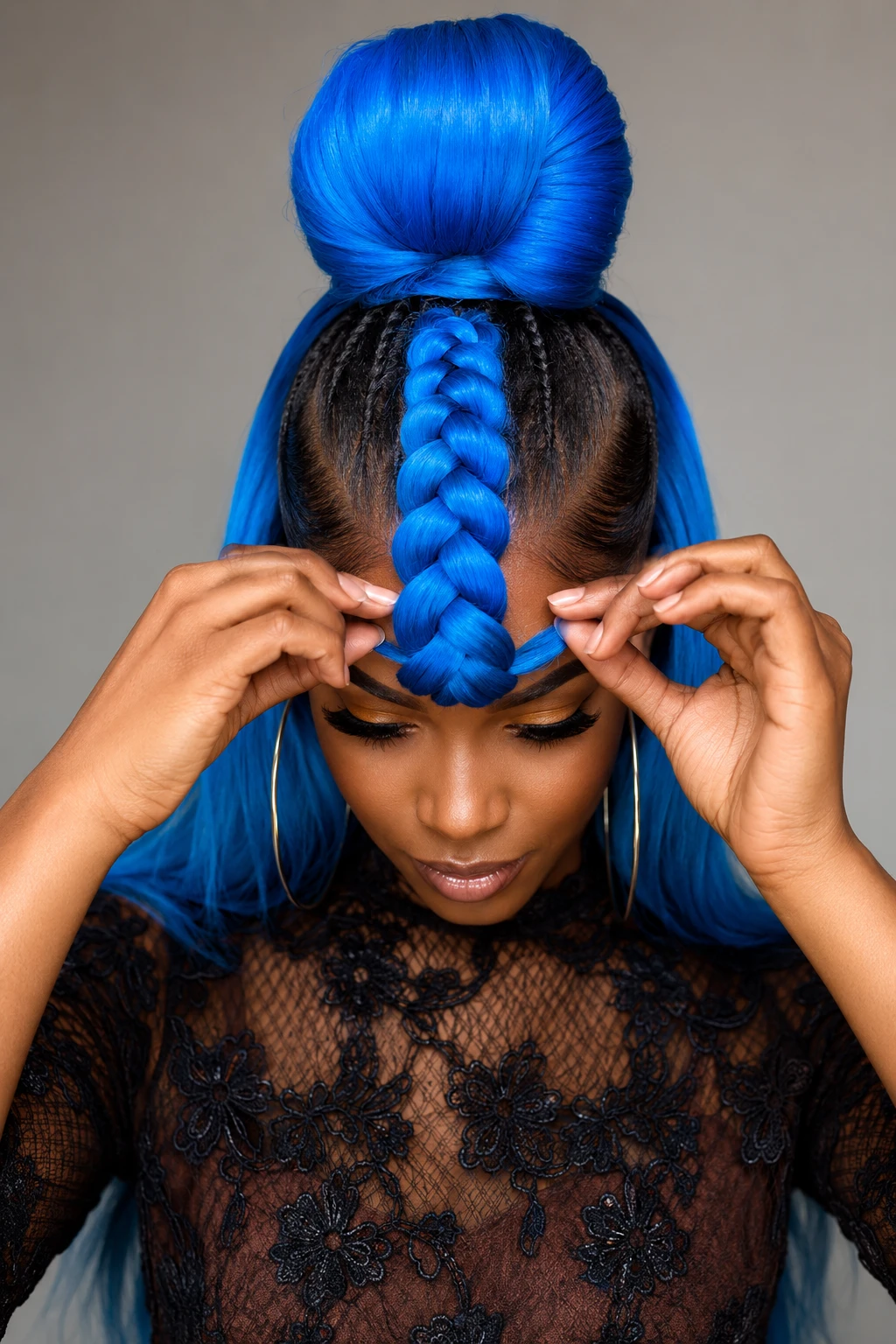 Electric Blue Braided Baby Hair Crown Electric Blue Braided Baby Hair Crown