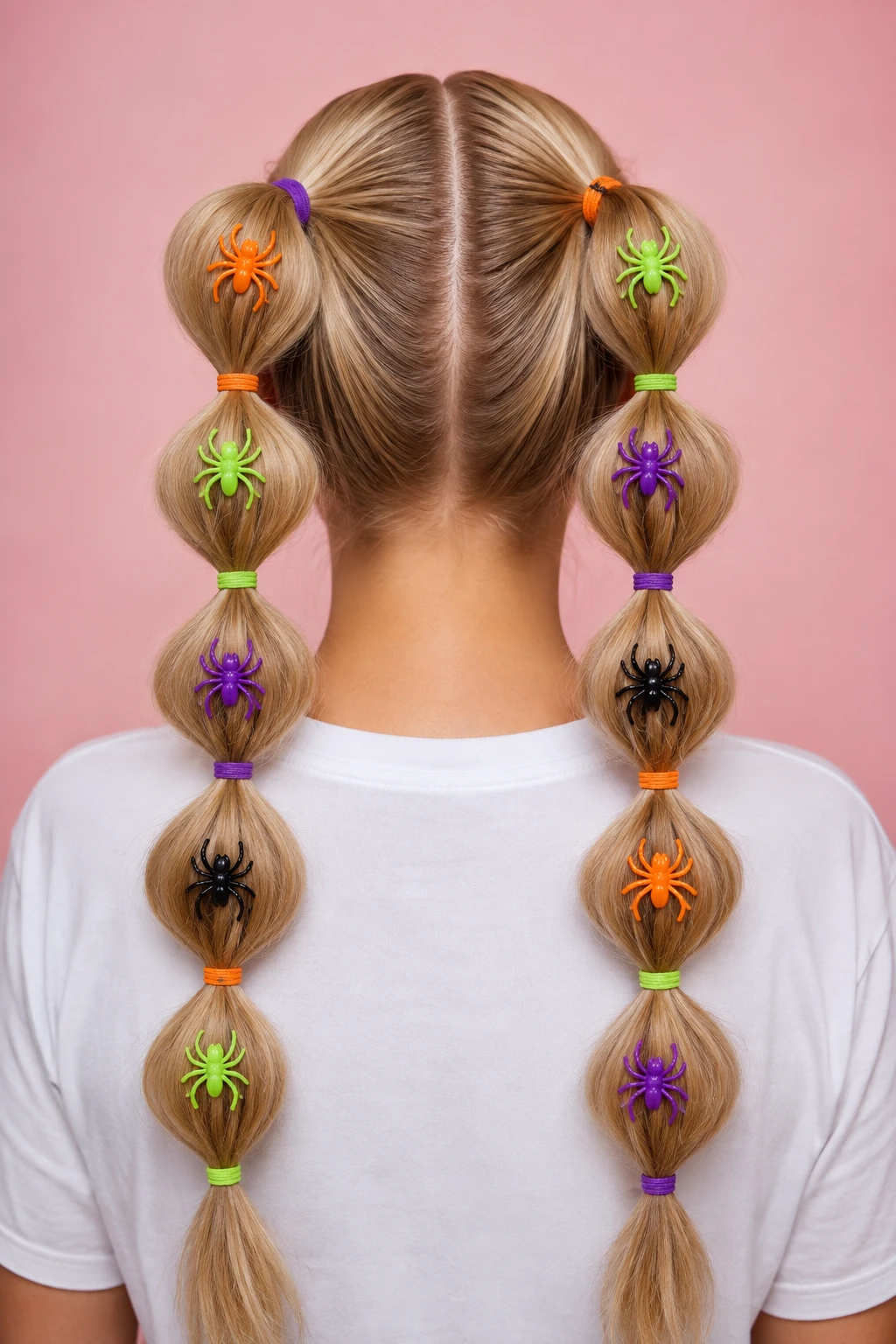 Colorful Spider Bubble Braid Pigtails Colorful Spider Bubble Braid Pigtails