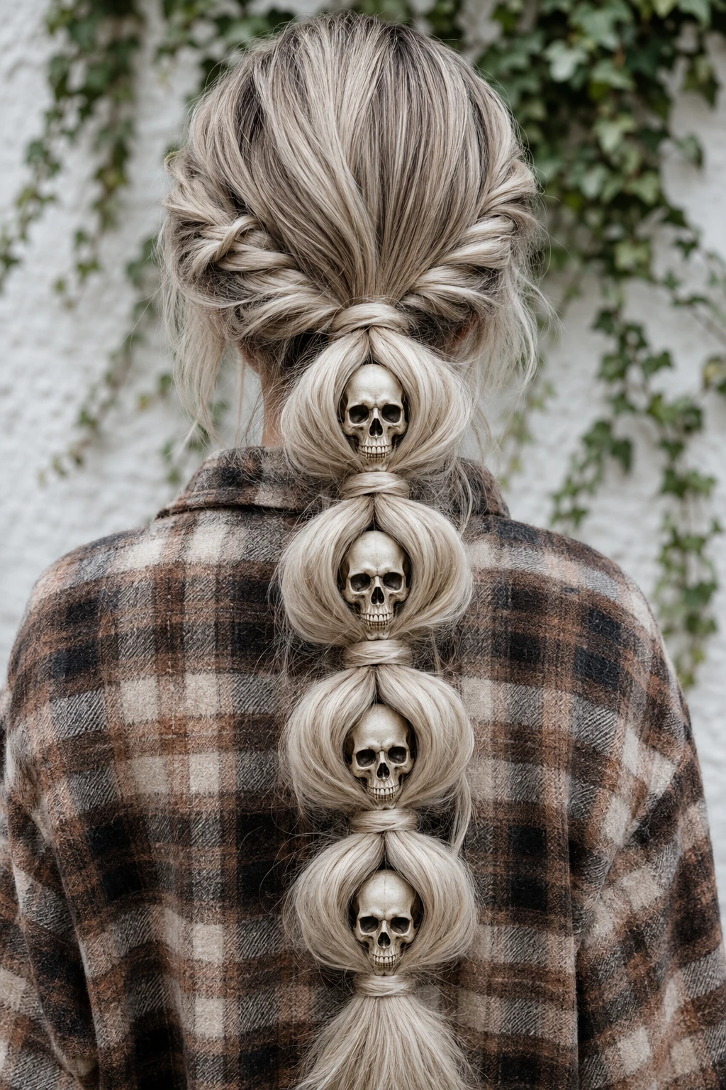 Skull Bubble Braid Ponytail Skull Bubble Braid Ponytail
