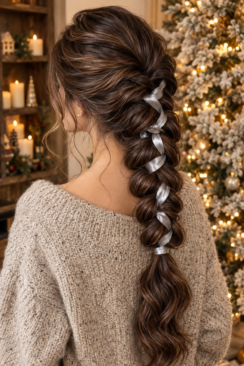 Silver Ribbon Woven Pull Through Braid
