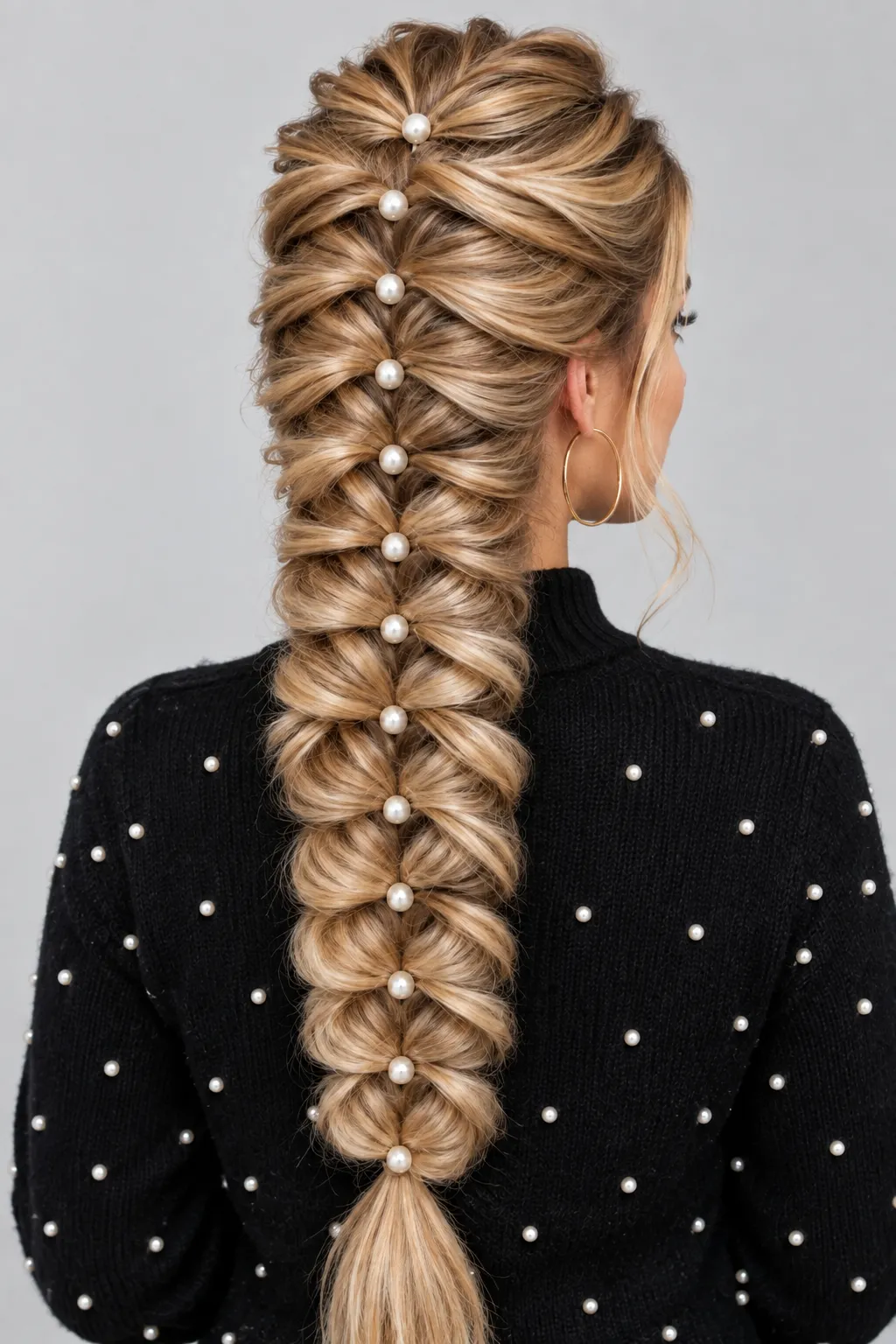 Pearl Studded Pull Through Braid