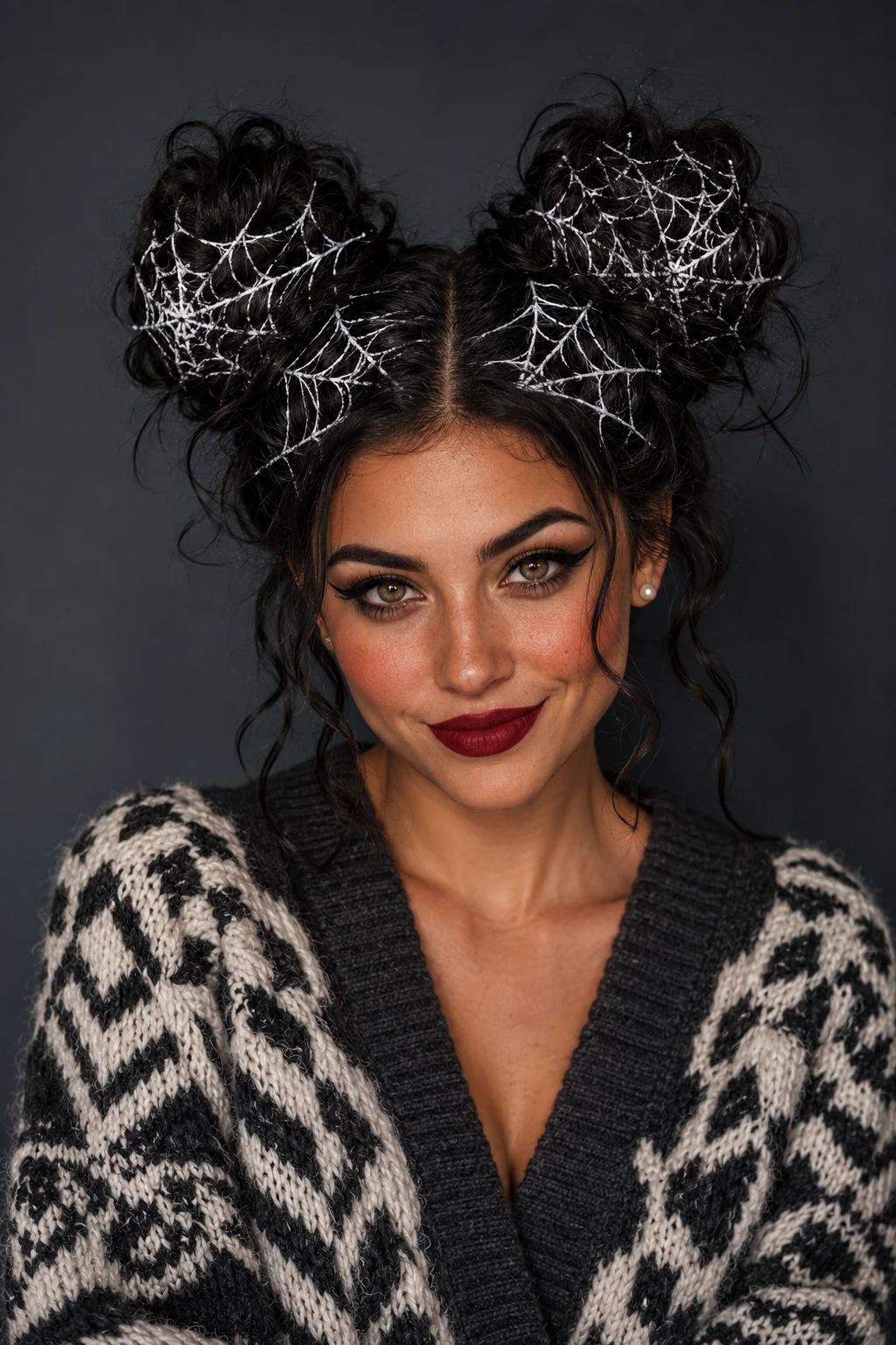 Spiderweb Space Bun Witch Hairstyle