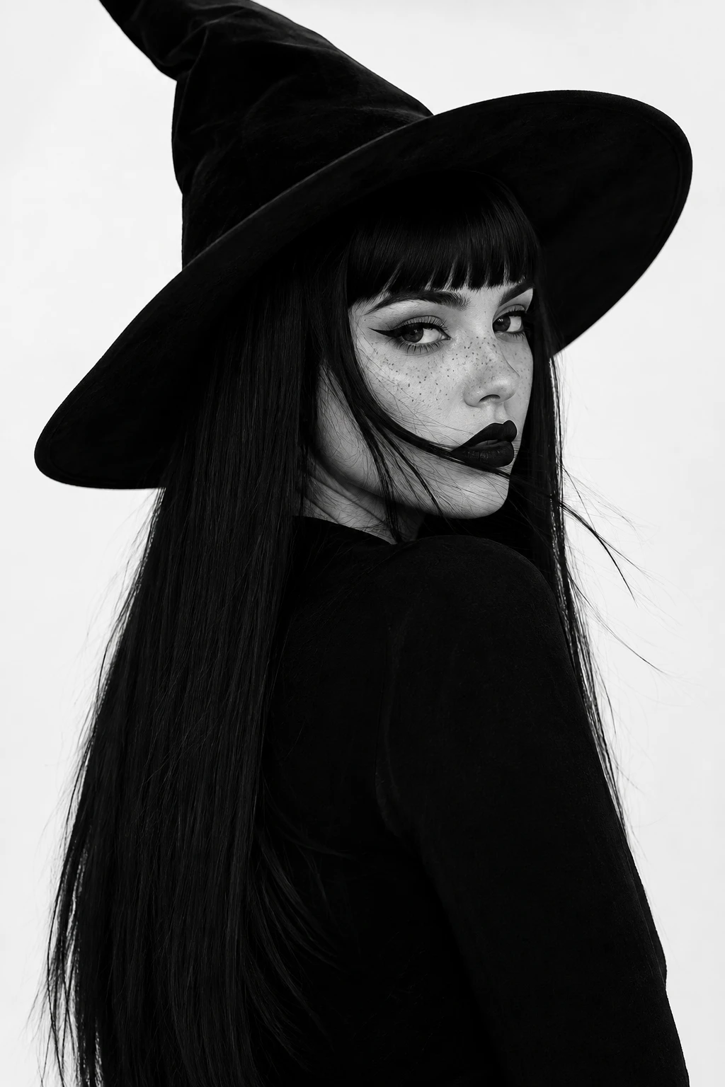  Blunt Bangs Classic Witch Hairstyle