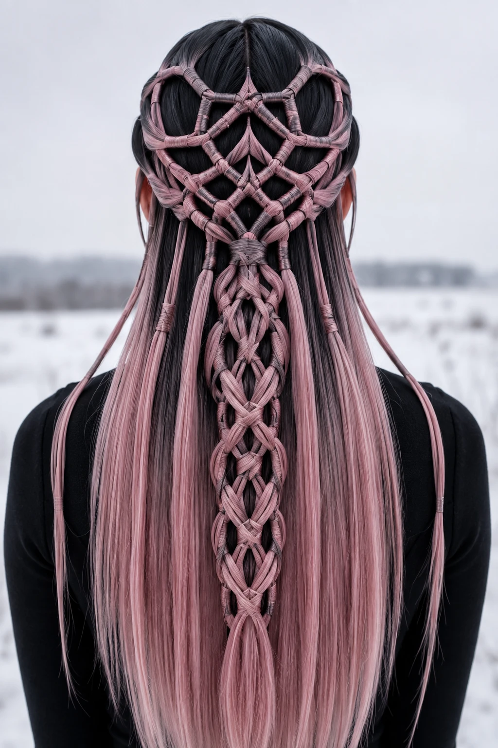 Woven Spiderweb Lattice Witch Hairstyle