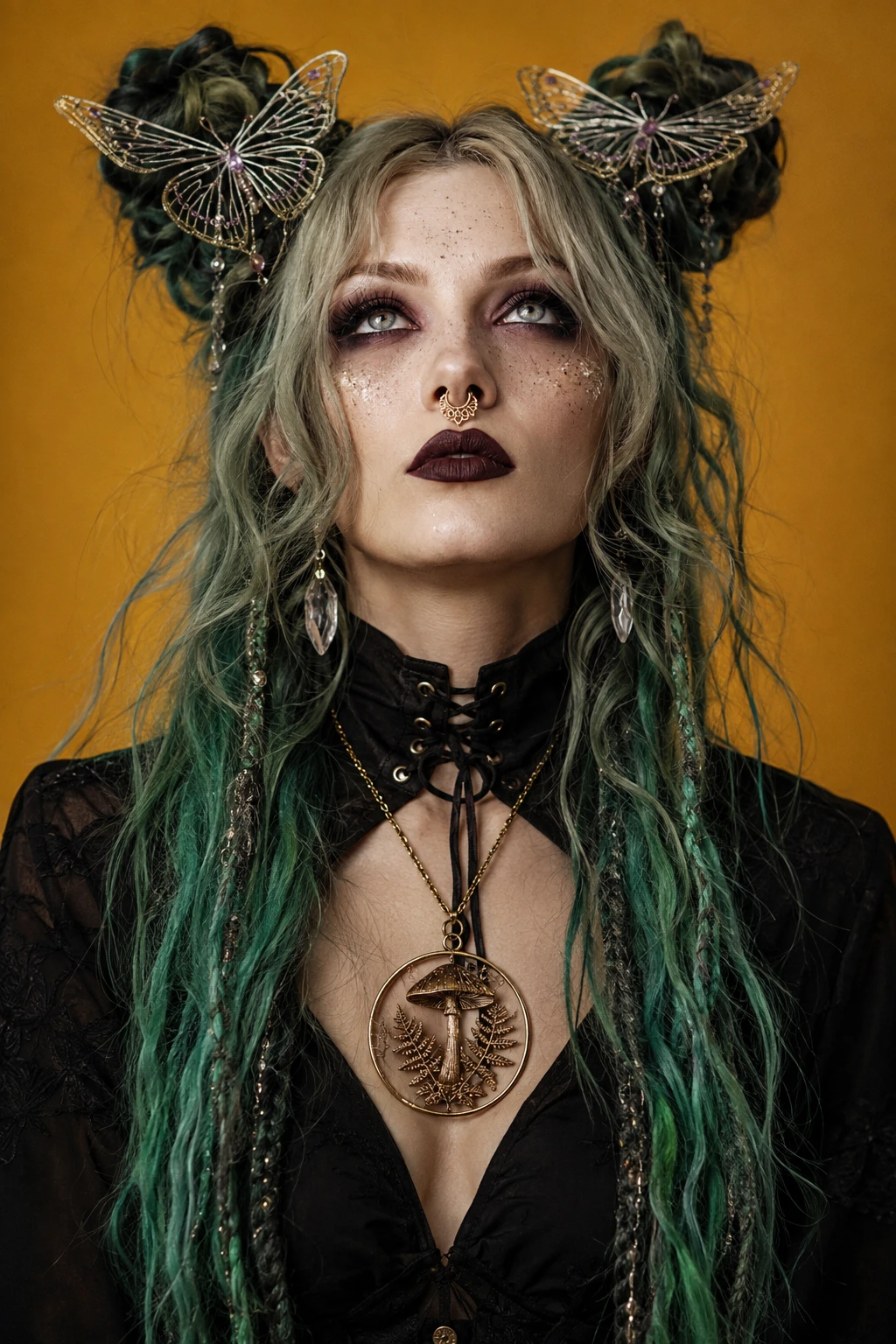 Butterfly Wing Bun Fae Witch Hairstyle