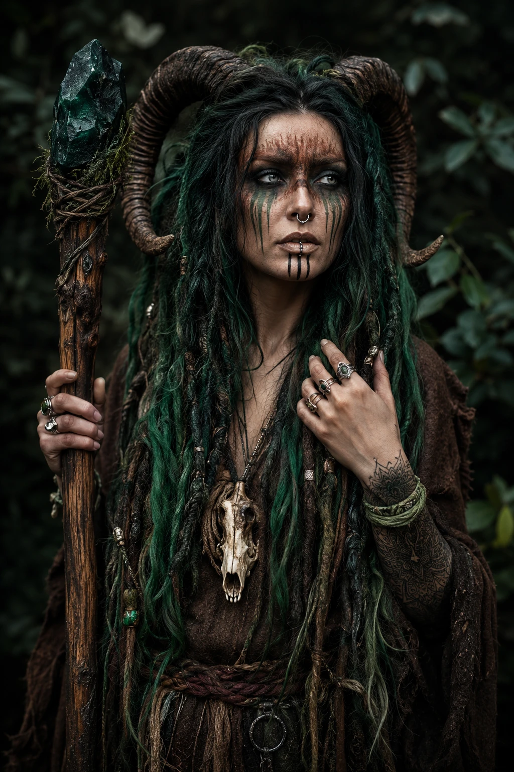 Ram Horn Dread Forest Shaman Witch Hairstyle