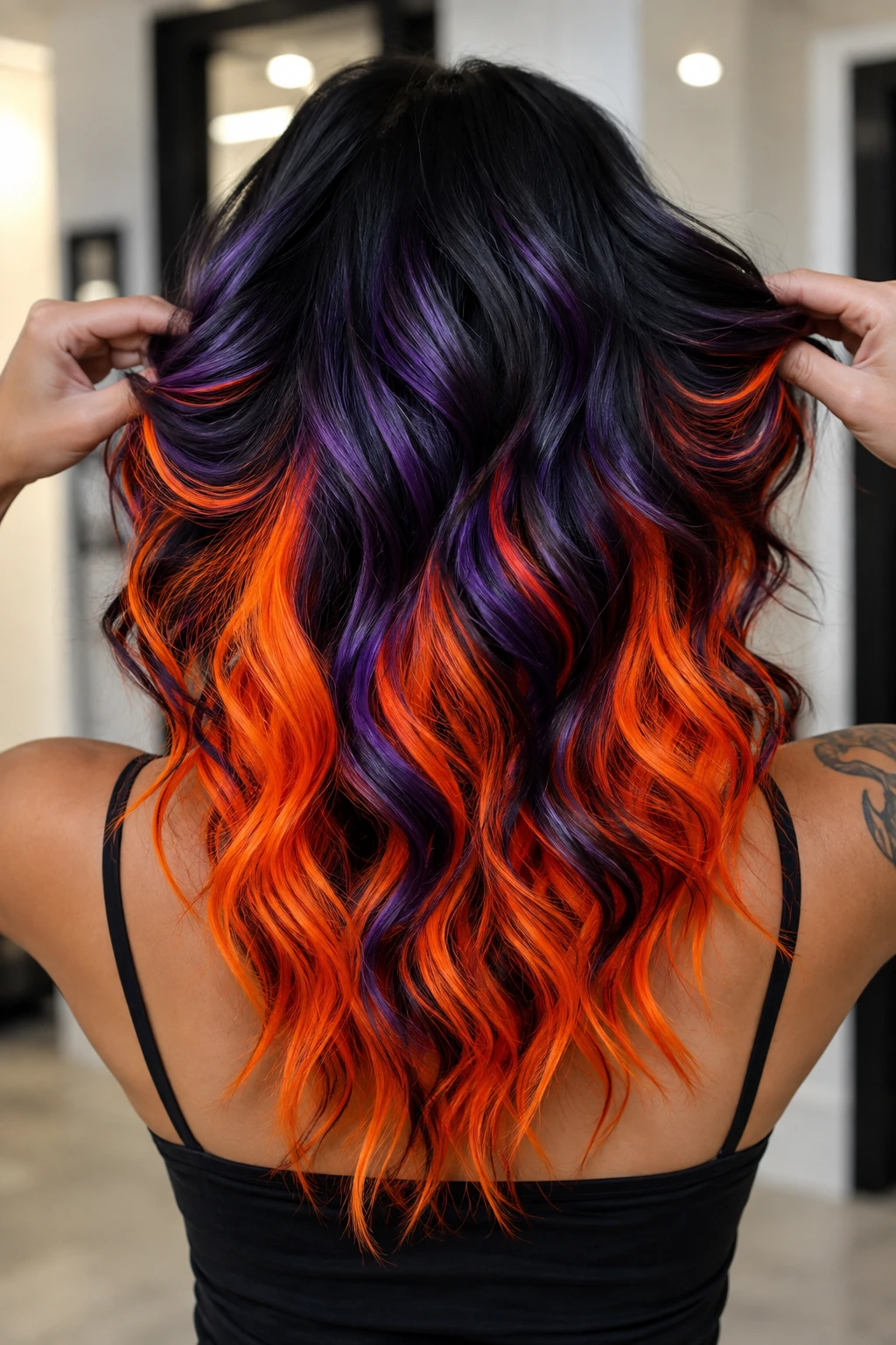Sunset Flame Ombre Curls Witch Hairstyle