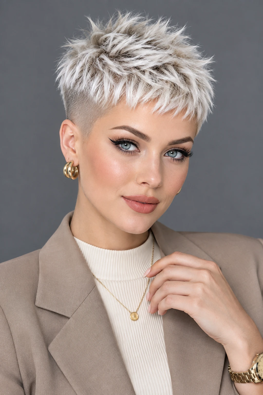 Frosted Platinum Crop with Sharp Undercut