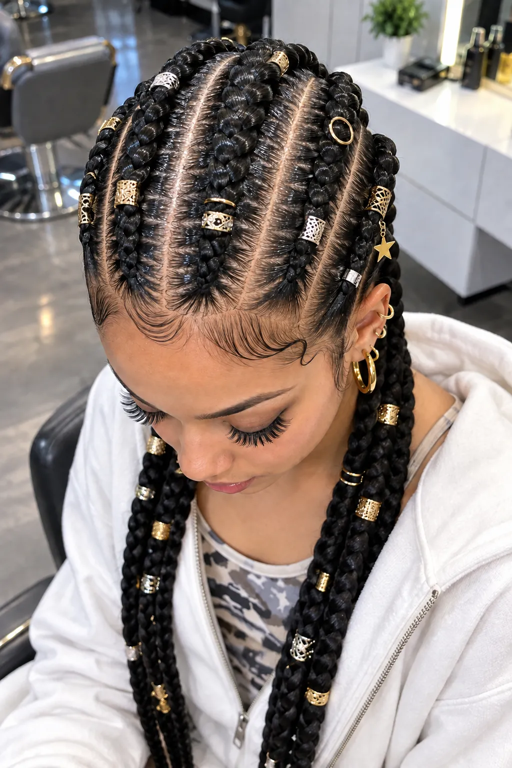 Jewelled Straight Back Cornrows Jewelled Straight Back Cornrows