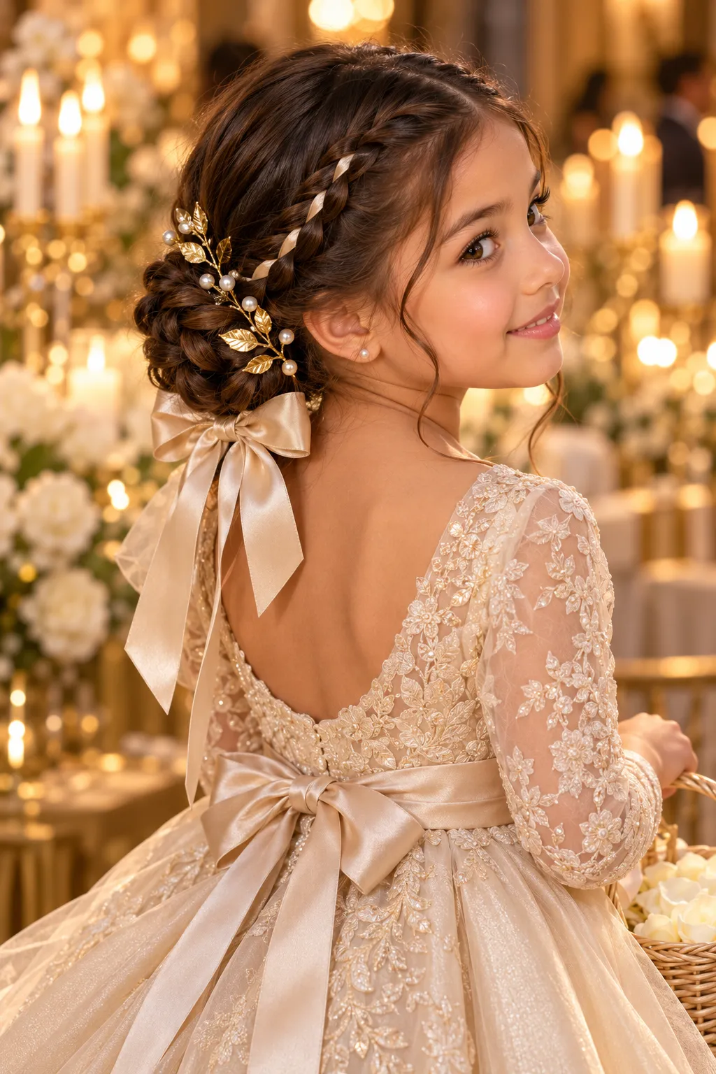 Candlelit Flower Girl Portrait