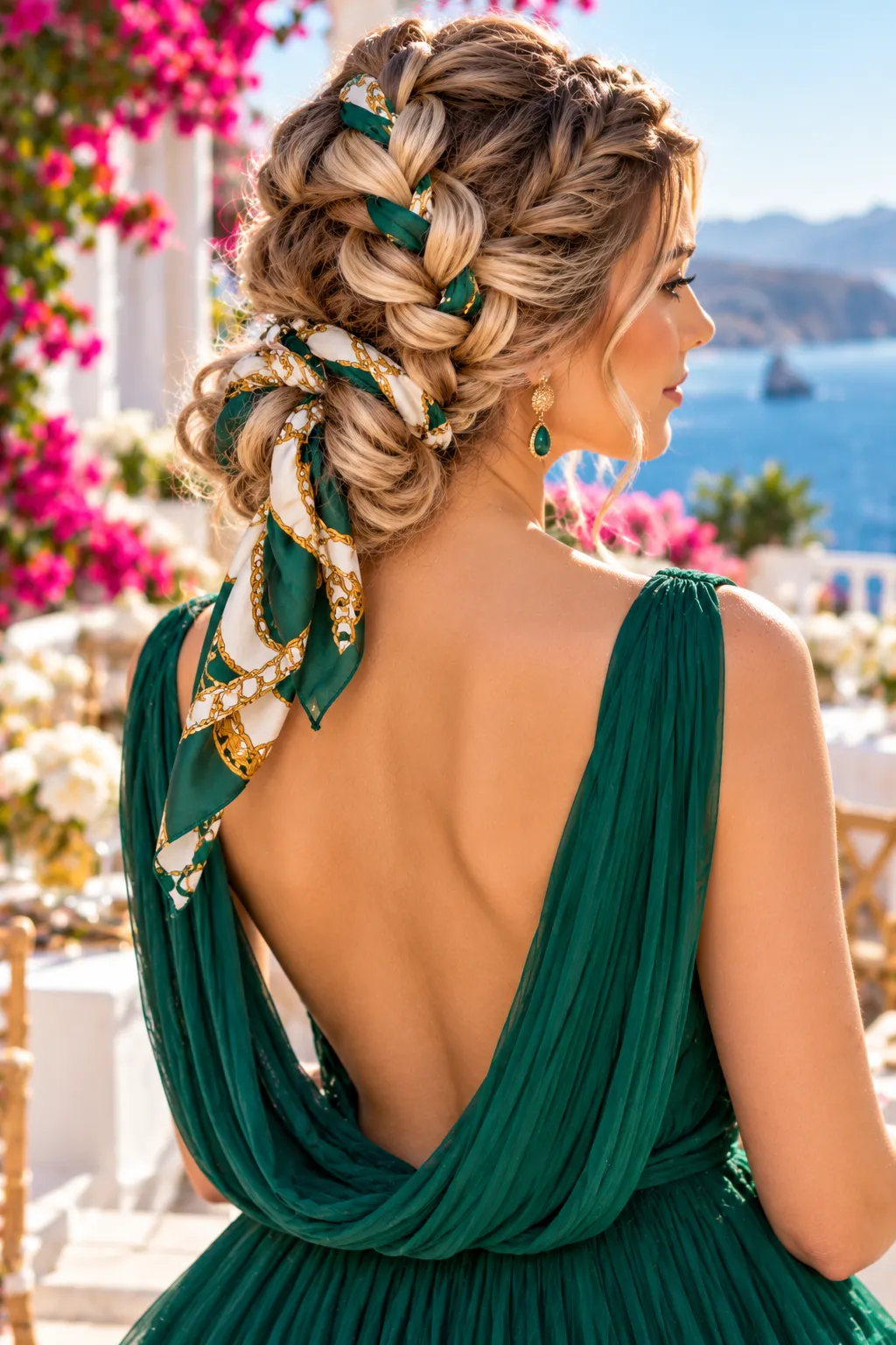 Silk Scarf Braided Updo