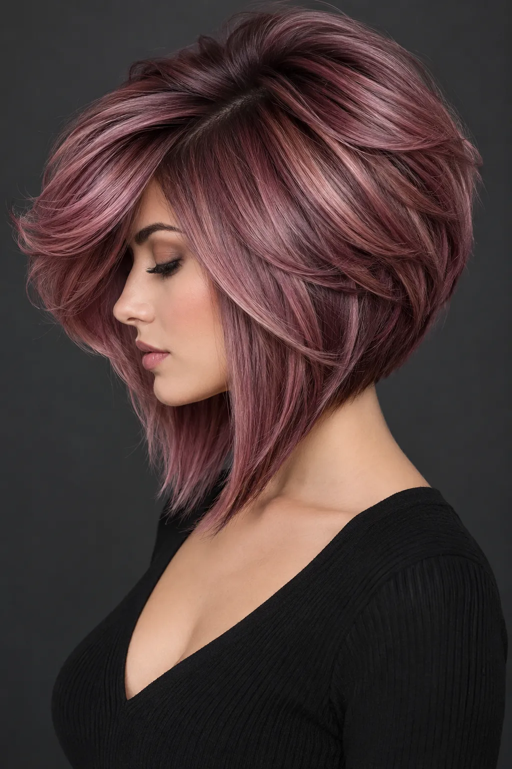 Dusty Rose Asymmetrical Lob Dusty Rose Asymmetrical Lob