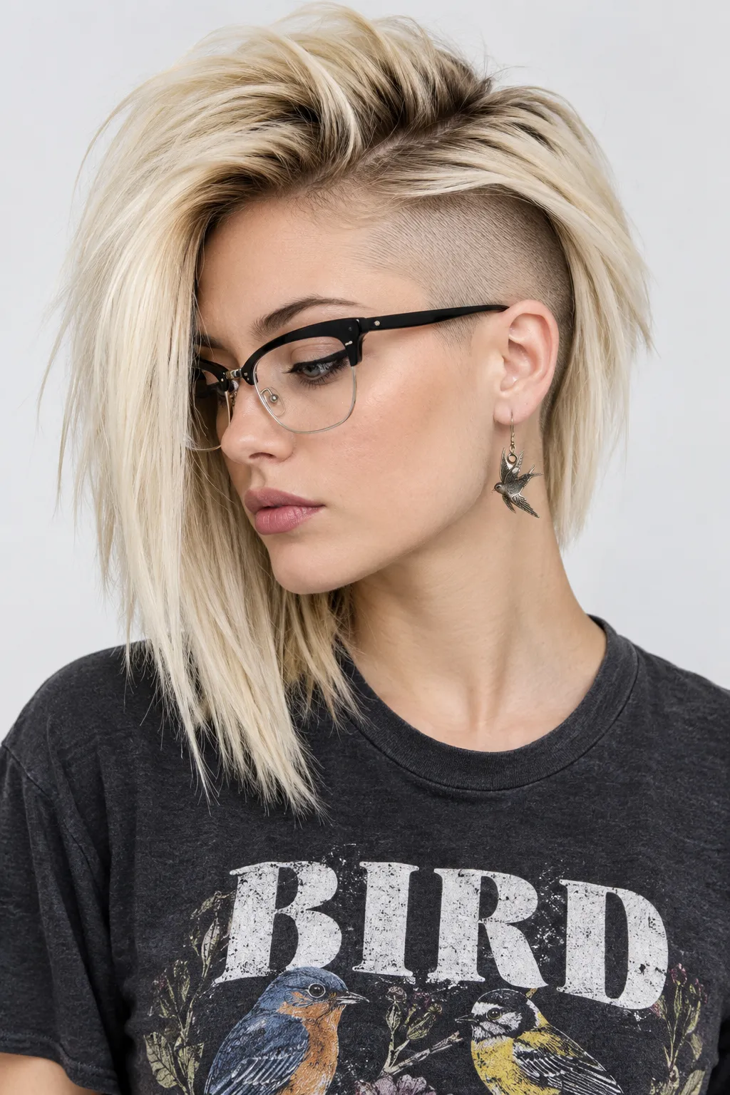 Platinum Shaved Side Asymmetrical Lob Platinum Shaved Side Asymmetrical Lob