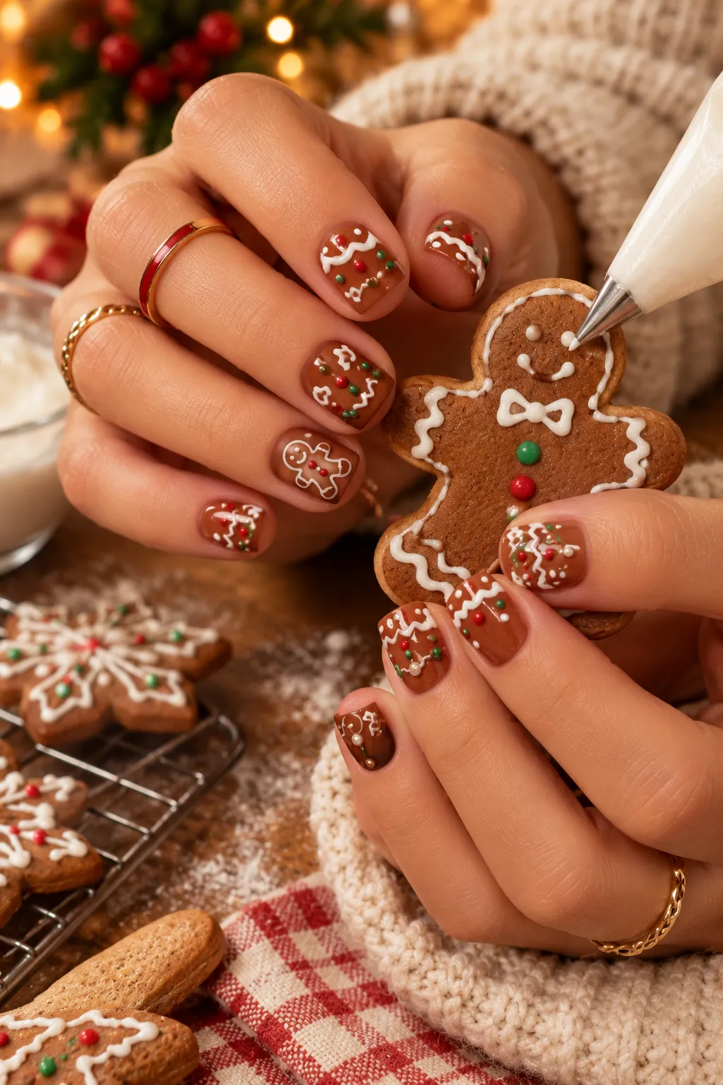 Gingerbread Cookie Nails