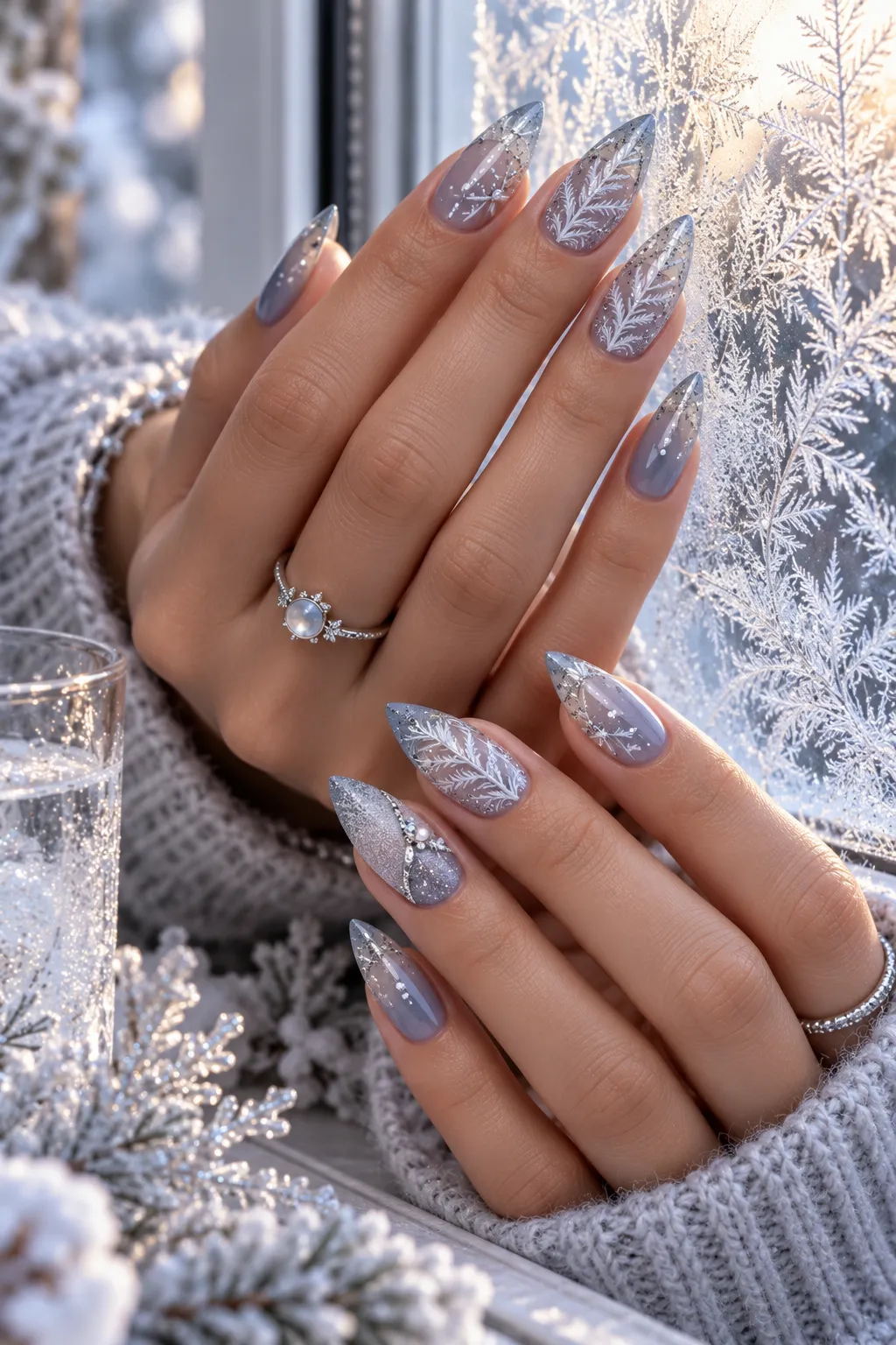  Frosted Window Crystal Nails