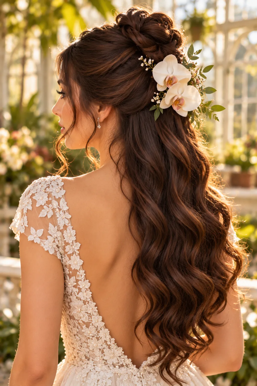 Golden Greenhouse Bridal Portrait