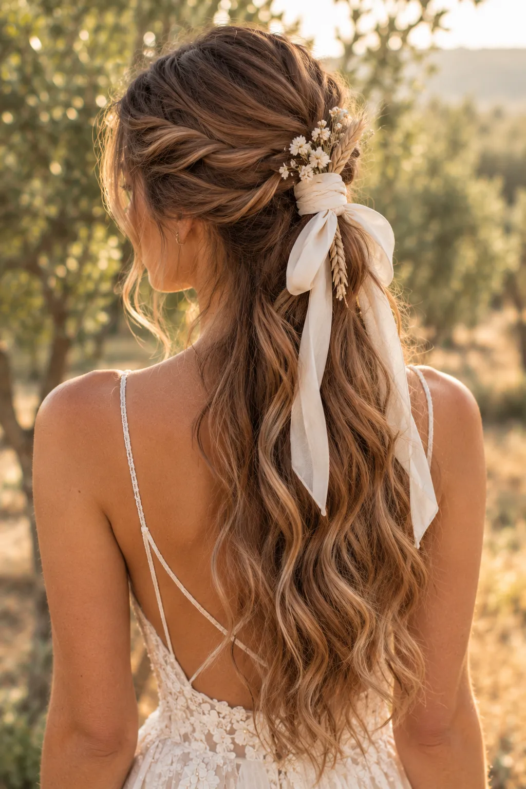 Golden Hour Bohemian Bridal Portrait