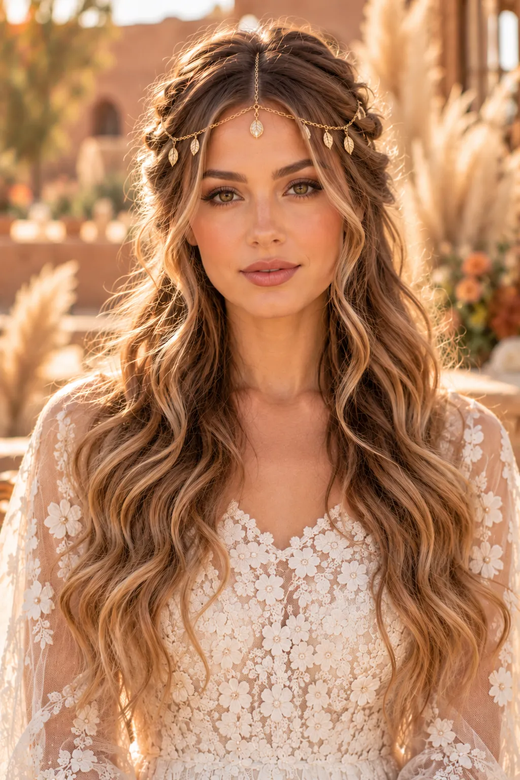 Golden Hour Boho Bridal Portrait