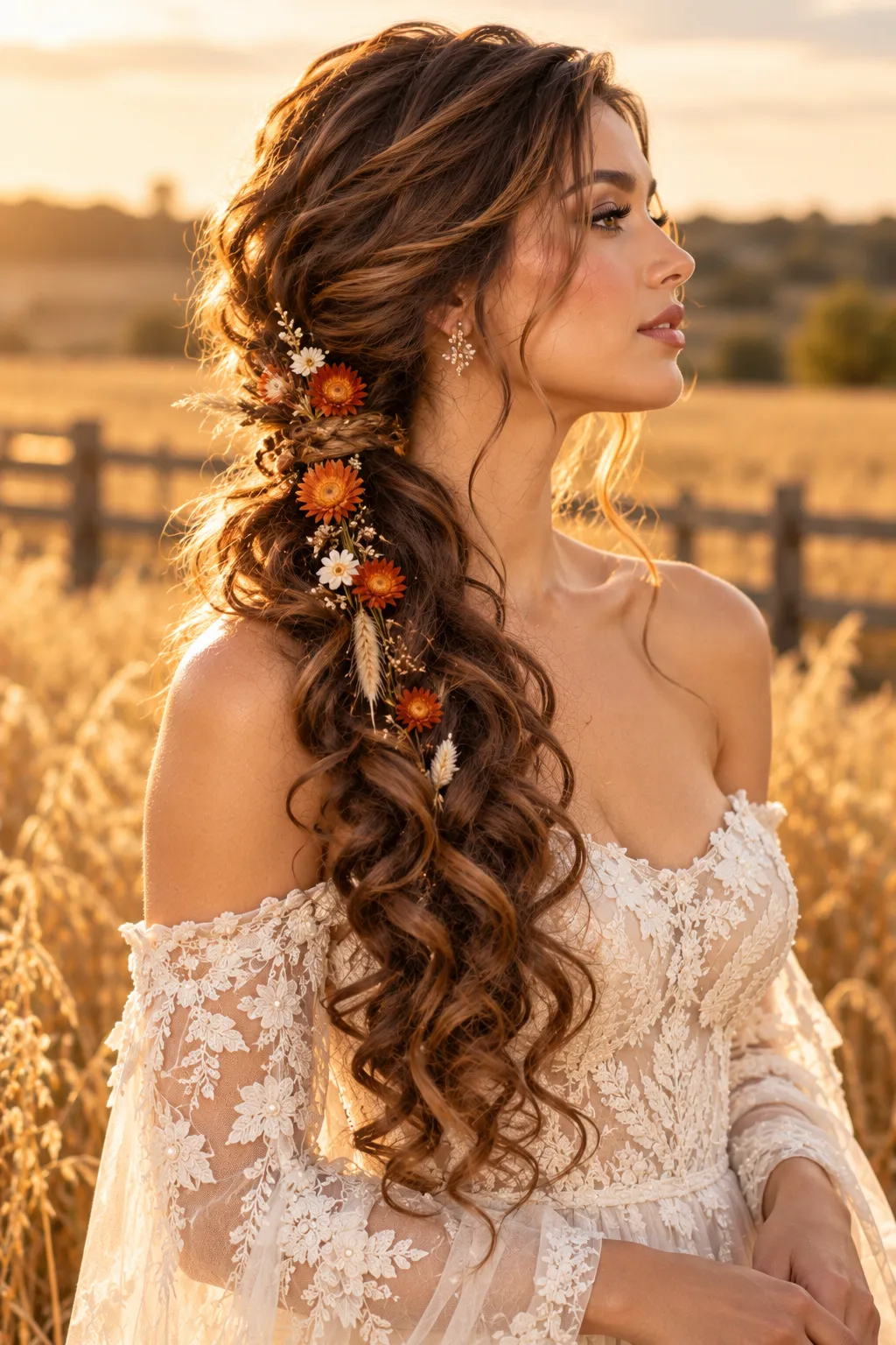 Golden Hour Wildflower Side Braid