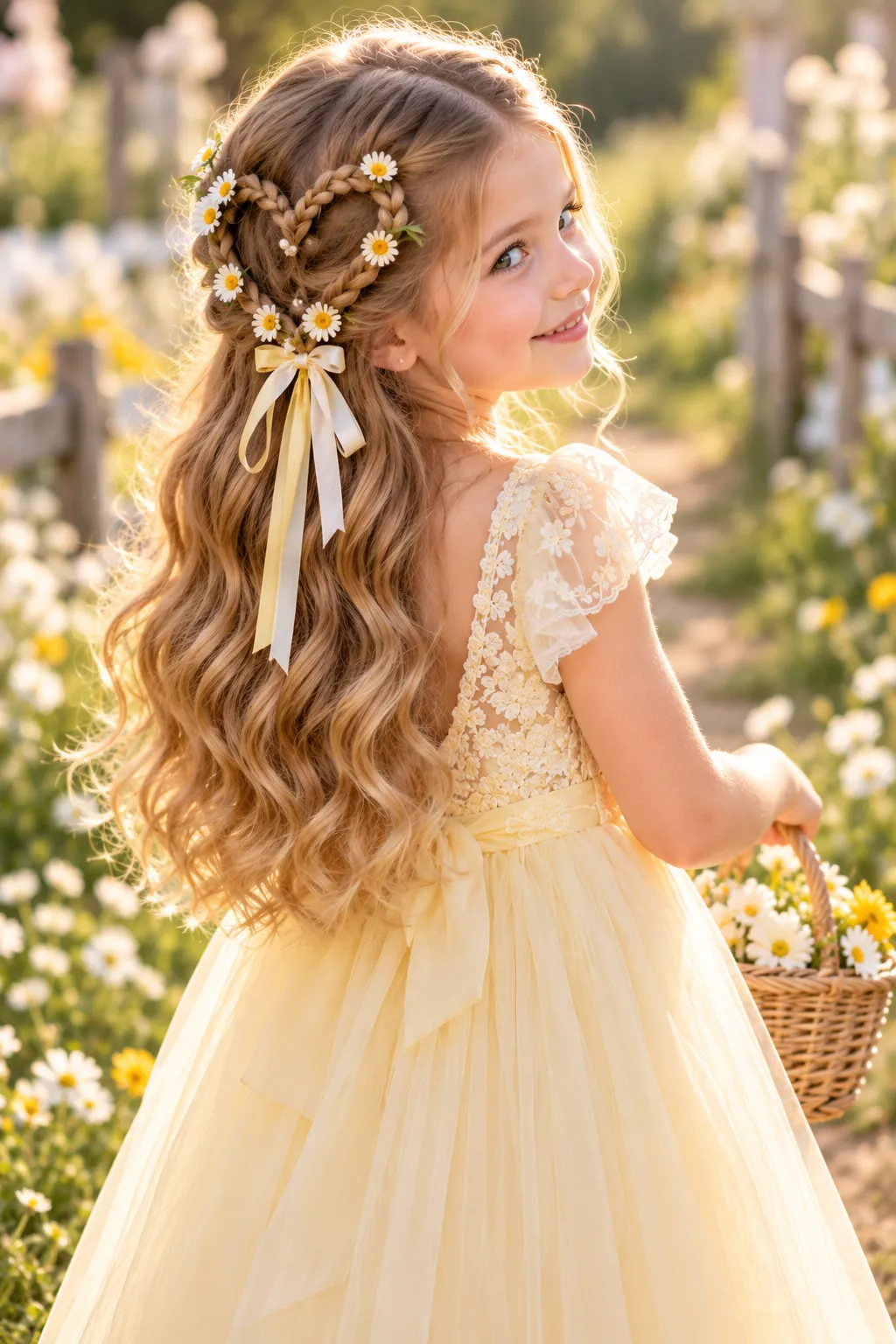 Heart Braid with Daisy Waves