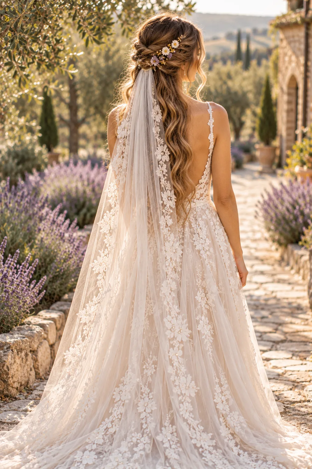 Golden Hour Lavender Garden Bride