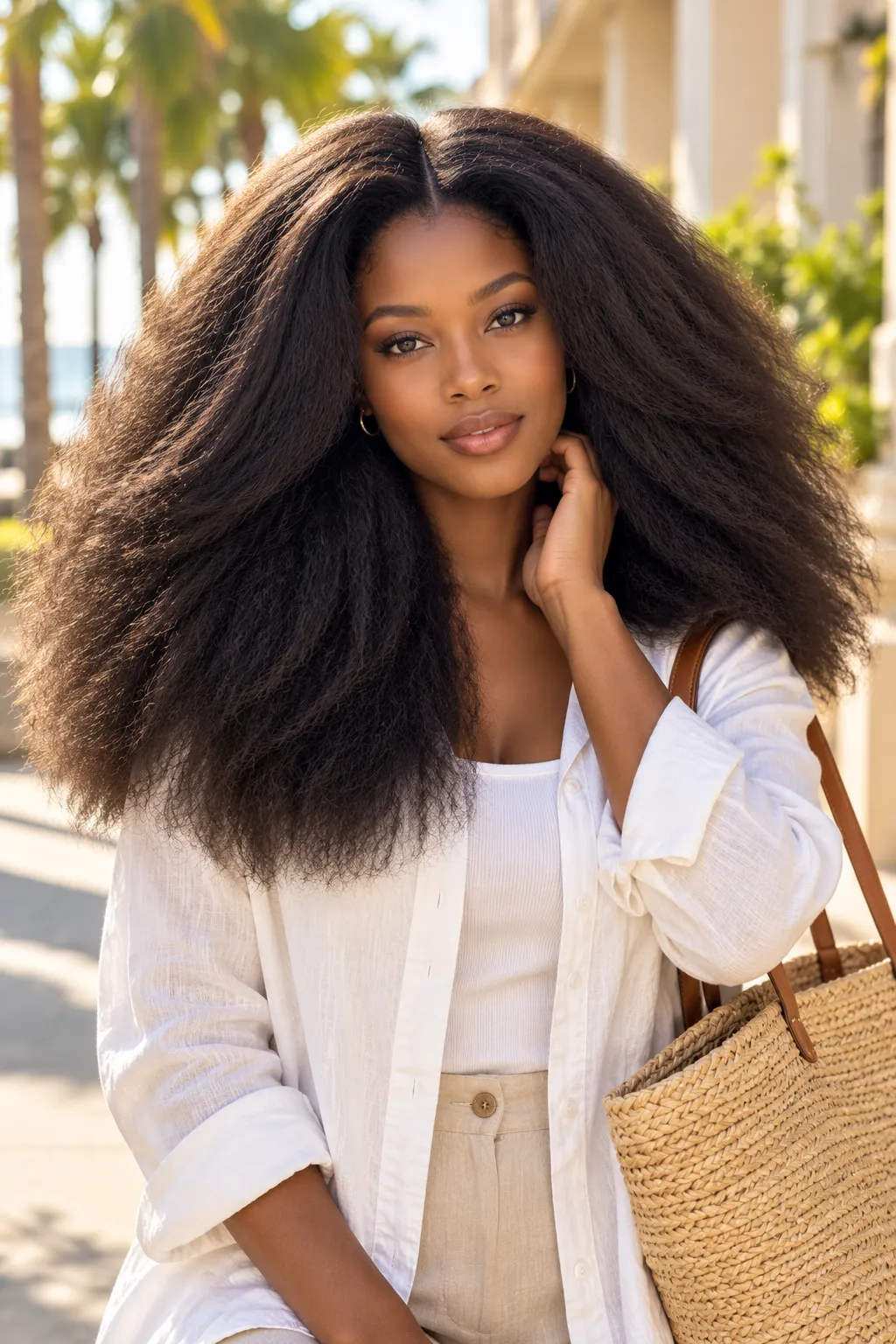 Big Natural Textured Blowout with Center Part Big Natural Textured Blowout with Center Part