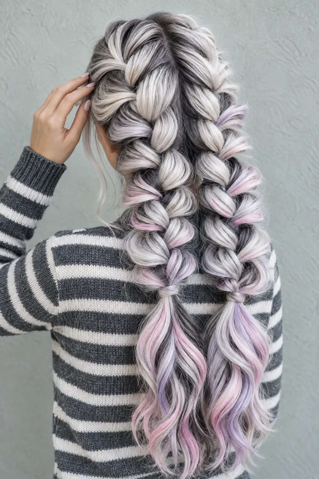 Icy Pastel Double Pull Through Braids