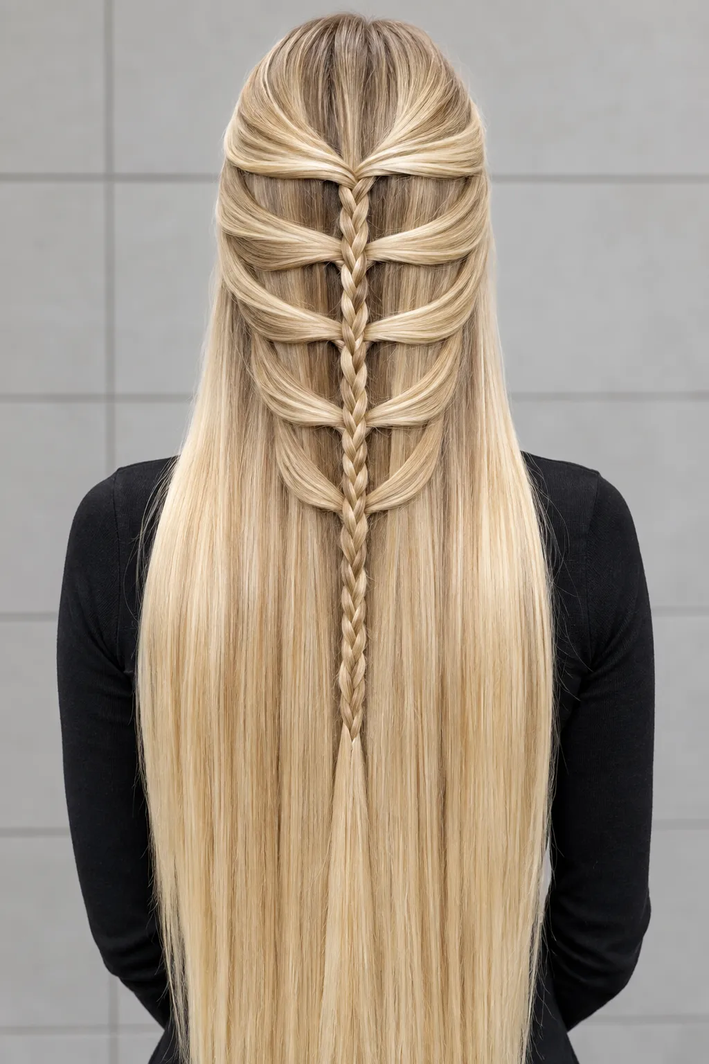 Mermaid Braid on Sleek Straight Blonde Hair