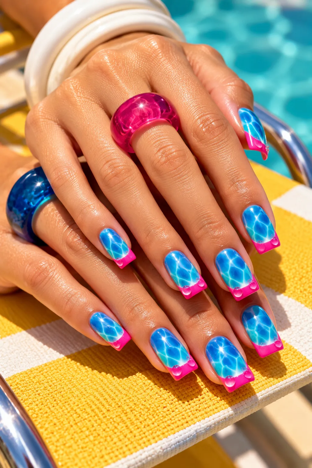 Poolside Water Ripple Manicure