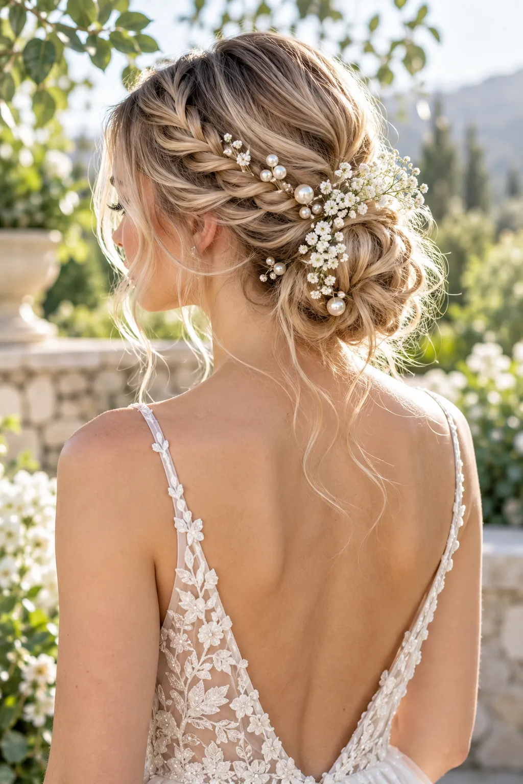 Romantic Bridal Bun in Bloom