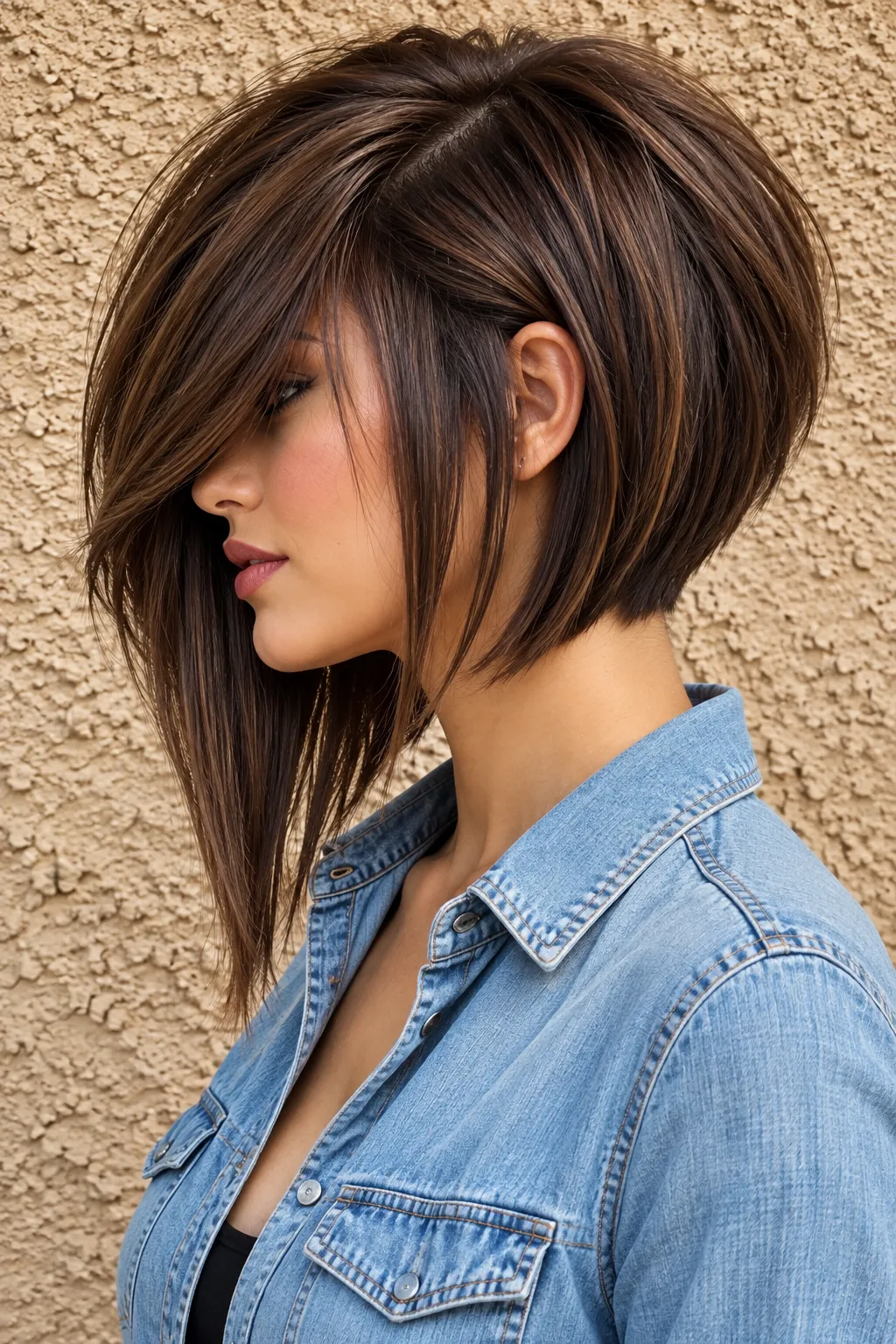 Chocolate Bronze Stacked Asymmetrical Lob Chocolate Bronze Stacked Asymmetrical Lob