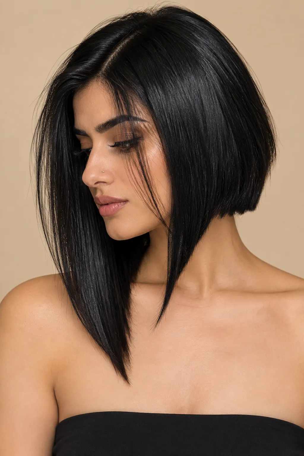 Sleek Raven Angled Asymmetrical Lob Sleek Raven Angled Asymmetrical Lob