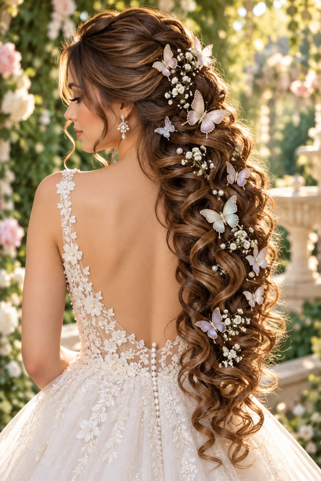 Butterfly Clips with Chestnut Curls