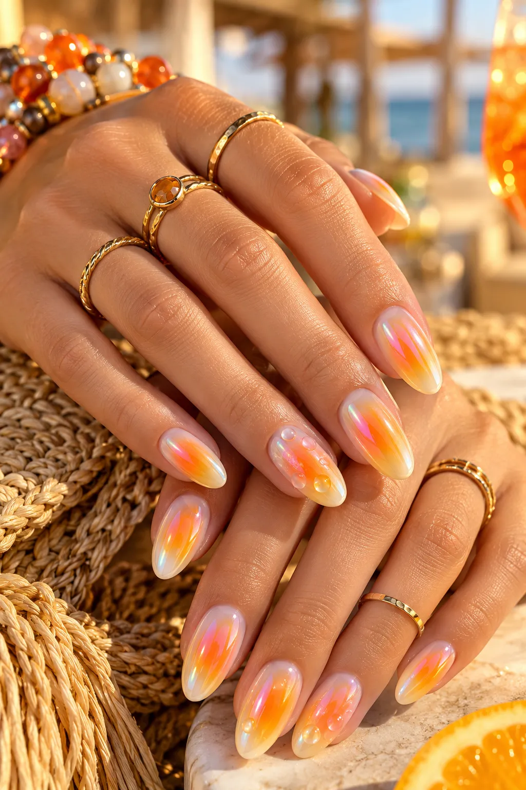 Sunlit Citrus Glow Manicure