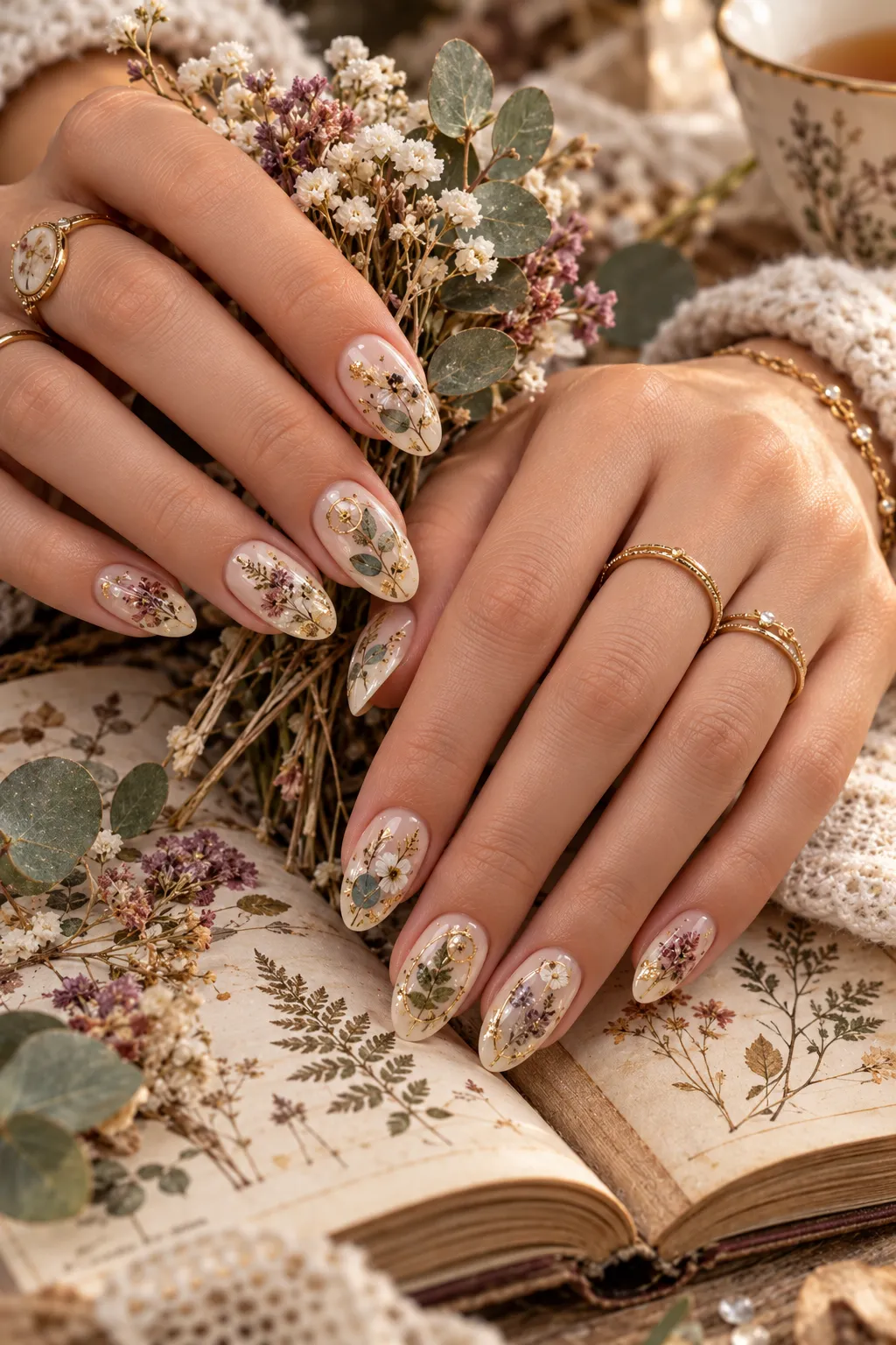 Pressed Flower Botanical Nails