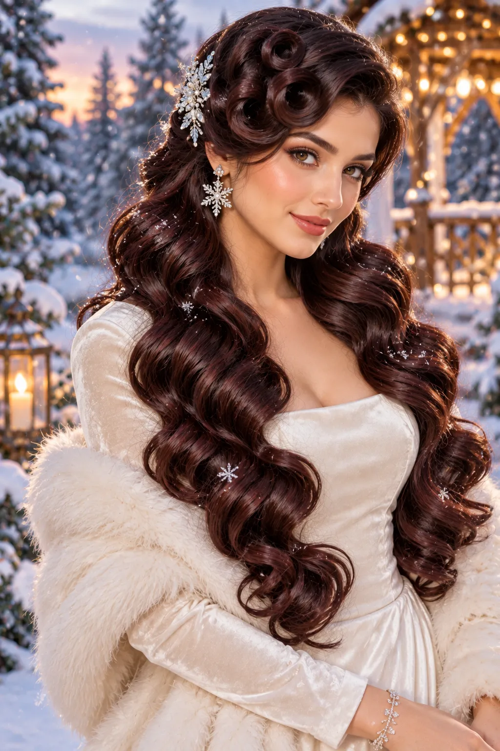 Vintage Pin Curls with Snowflake Accents